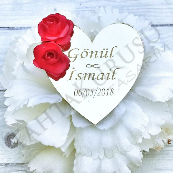 Süslemeli Pleksi lazer kesim Kalp 1